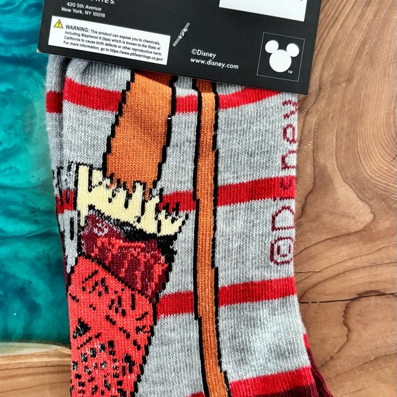 Disney Moana Crew Socks - Gray, Red, and Orange - Picture 2 of 3